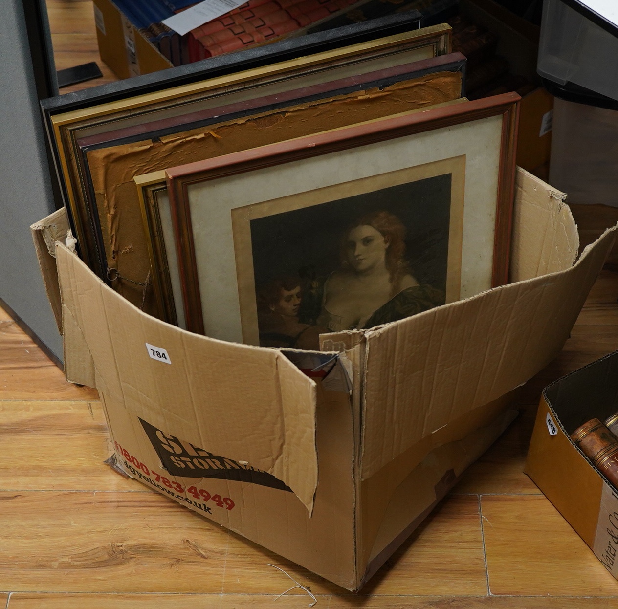 A collection of six 18th century style colour mezzotints: Lady Hamilton by A Macbeth-Raeburn, Miss Stanton by William Walker, others by Will Henderson, Francis S Walker and Daniel A Wehrschmidt